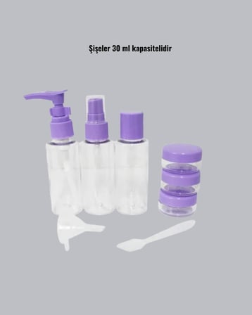 Taşınabilir 5’li Seyahat Banyo Seti Şampuanlık Sprey Krem Kutusu Yeni Nesil