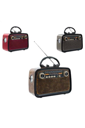 Eskitme Nostalji Tasarımlı Bluetoothlu Nostalji Radyo Ahşap Nostaljik Görünüml