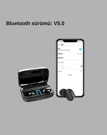 A10s Kablosuz Bluetooth Kulaklık – 1800mAh Powerbank Otomatik Eşleşme iOS/Andro