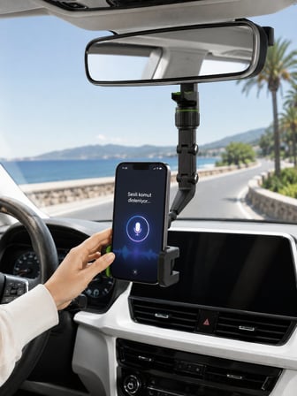 Ayarlanabilir Dikiz Aynası Telefon Tutucu Görüş Açısını Engellemeyen Araç A