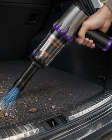 Taşınabilir Oto Süpürge 220W Turbo Güçlü Metal HEPA Filtreli Kablosuz Süpür