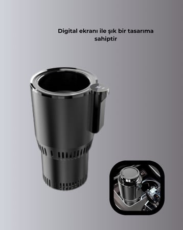Isıtma Soğutma Özellikli Araç Bardaklığı Çakmak Girişli Akıllı Yeni Nesil