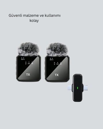 Vlog Podcast ve Röportajlar İçin Kablosuz Çift Yaka Mikrofon