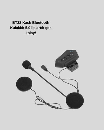 BT22 Kablosuz Kask Kulaklığı – Bluetooth 5.0 Intercom Su Geçirmez ve Uzun Öm?