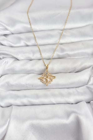 316L Çelik Zincir Gold Renk Sonsuzluk Model Zirkon Taşlı Kadın Kolye 5886
