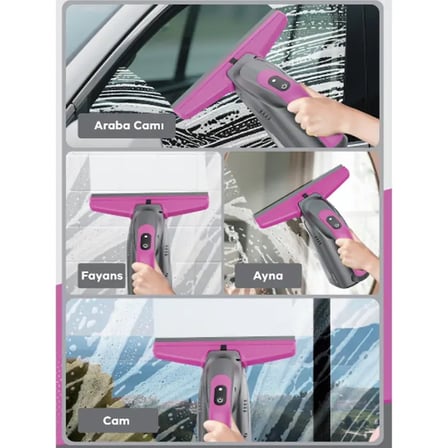 Ezere ClearView Şarjlı Cam Temizleyici Silme Makinesi Mikrofiber Başlıklı-(5775