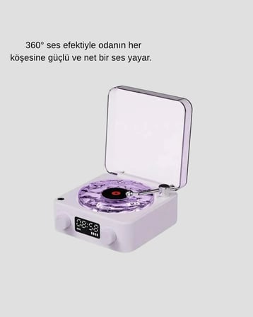 Projektör Işıklı Retro Hoparlör Bluetooth AUX USB Hafıza Kartlı 360° Sesli ?