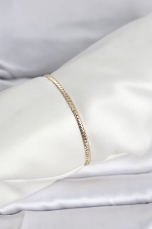 CM 14K Gold Renk Yassı Zincir Model Kadın Bileklik 5886