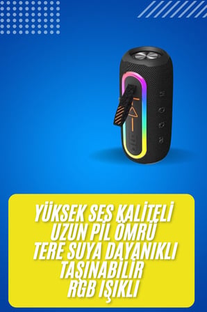 Bluetooth Hoparlör USB Şarjlı Uzun Pil Ömrü Android ve İOS Uyumlu Renkli Yeni 