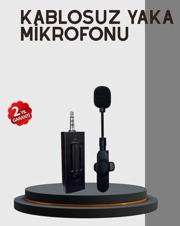 20 Metre Menzilli Kablosuz Yaka Mikrofonu Gürültü Engelleyici