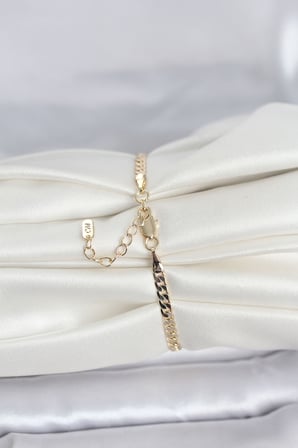 CM 14K Gold Renk Zincirli Model Kadın Bileklik 5886