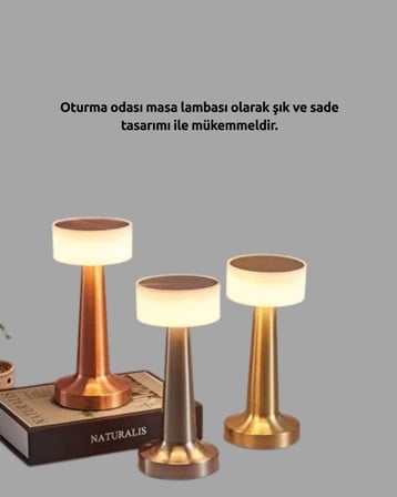 3 Kademeli Dokunmatik Başucu Lambası – Pil ile Sağlam Kablosuz Tasarım