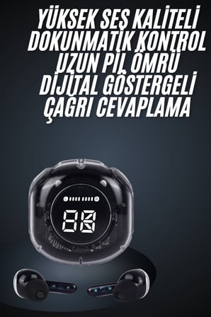 Ultrapods Led Göstergeli Oyuncu Kulaklığı ANC Destekli Bluetooth 5.3