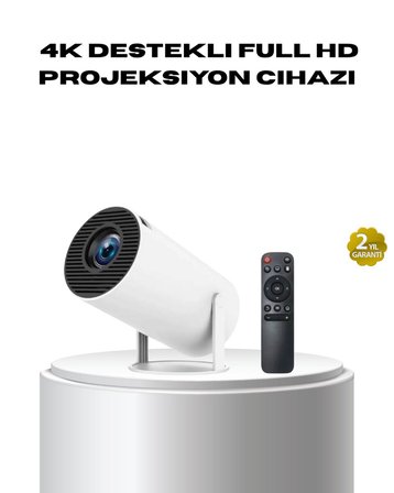 4K Destekli Full HD Projeksiyon Cihazı – 130 inç Geniş Ekran WiFi ve HDMI Bağl