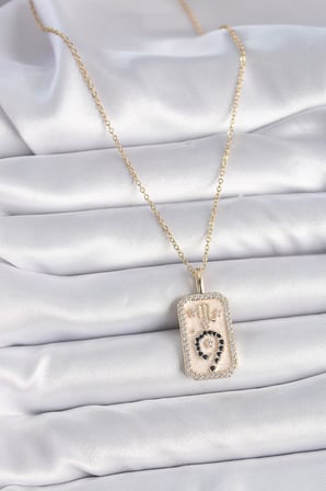 316L Çelik Gold Renk Zincir Akrep Burcu Zirkon Taşlı Kadın Kolye 5886