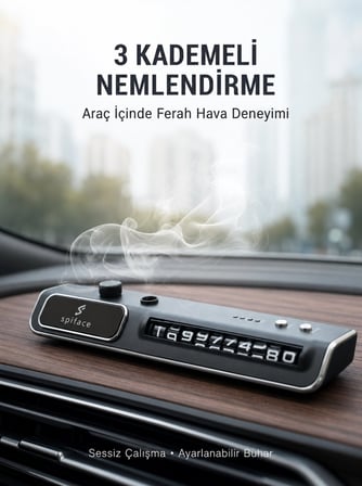 LED Işıklı Araç Ön Cam Telefon Numarası Gösterme Aparatı + 3 Seviyeli Hava N
