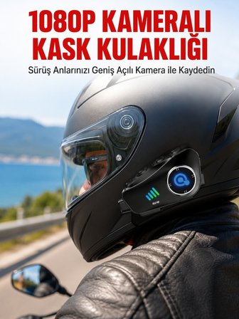 Q28 Bluetooth Kask Kulaklık 1080P Kamera – Su Geçirmez Motosiklet Interkom Yeni 