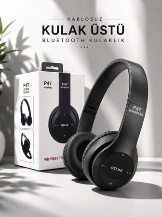 Kulak Üstü TF Kart ve AUX Destekli Ergonomik Bluetooth Kulaklık