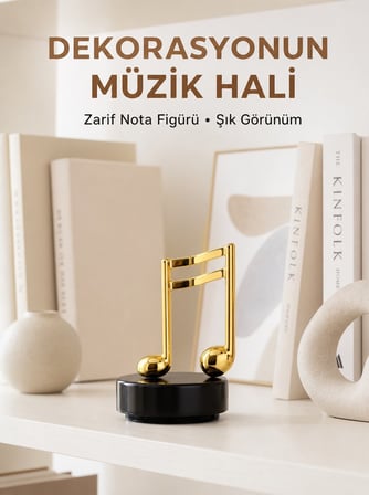 Melodious Music Altın Nota Figürlü Müzik Kutusu Yeni Nesil