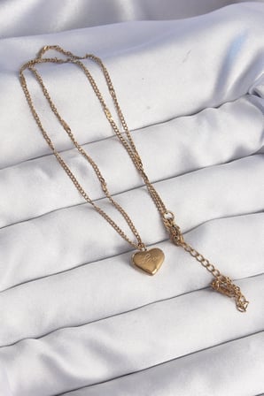 316L Çelik Gold Renk Kalp Model Love Kolye 5886