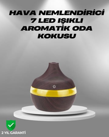 Aromaterapi Uyumlu 300 ml LED Işıklı Oda Kokusu Difüzörü