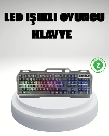 RGB Işıklı Oyuncu Klavye Mouse Seti – Türkçe Q Ayarlanabilir DPI Ergonomik ve