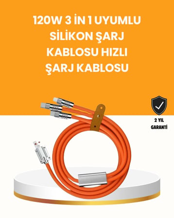 Çoklu Cihaz Dostu 120 W Hızlı Şarj Kablosu – Tek Kablo ile Her Cihaz Elinizi