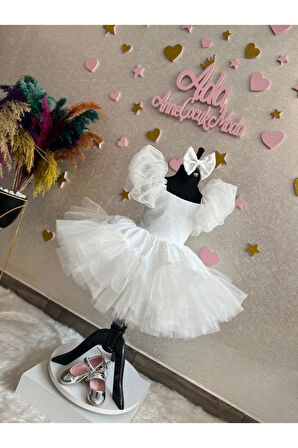 Kız Çocuk Payet Detaylı Tüllü Kabarık Abiye Elbise