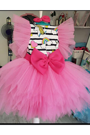 Kız Çocuk My Little Pony Unicorn Pembe Tüllü Kabarık Elbise