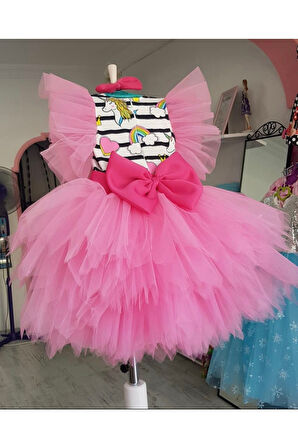 Kız Çocuk My Little Pony Unicorn Pembe Tüllü Kabarık Elbise