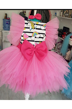 Kız Çocuk My Little Pony Unicorn Pembe Tüllü Kabarık Elbise