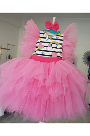 Kız Çocuk My Little Pony Unicorn Pembe Tüllü Kabarık Elbise