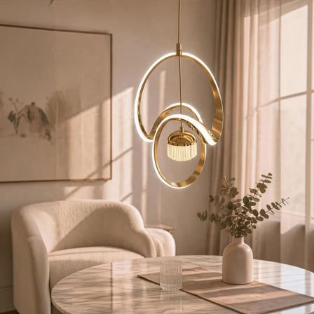 Çizgili Kasa Tek Toplu Badem Model Sarkıt LED Avize