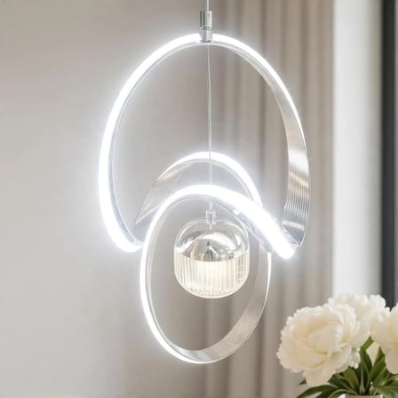 Çizgili Kasa Tek Toplu Badem Model Sarkıt LED Avize