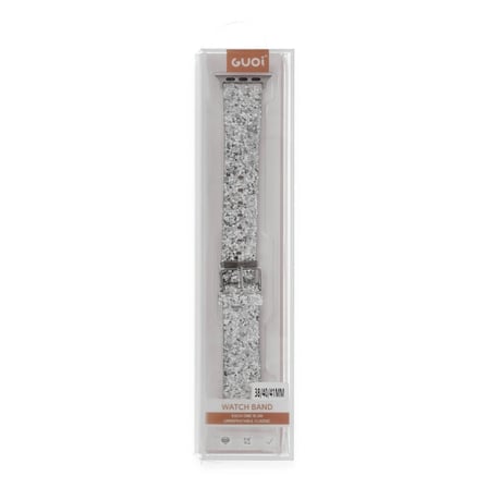 Apple Watch 38mm Ry Taşlı Kordon - Gümüş iegxx
