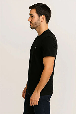 BİSİKLET YAKA T-SHİRT SİYAH