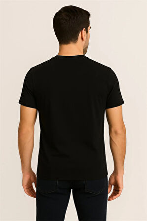 BİSİKLET YAKA T-SHİRT SİYAH