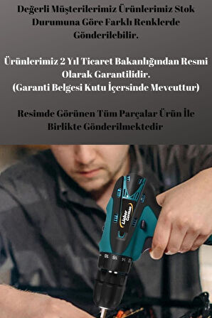Torq 12 Volt 2 Ah Otamatik Korumalı Çelik Şanzuman 2 Akülü Matkap Akülü Vidalama Şarjlı Matkap