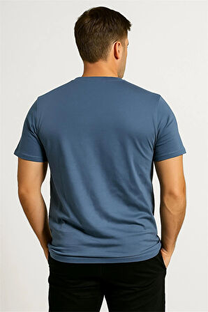 BİSİKLET YAKA TSHİRT MAVİ THENORTHFACE