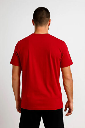 BİSİKLET YAKA TSHİRT KIRMIZI THENORTHFACE