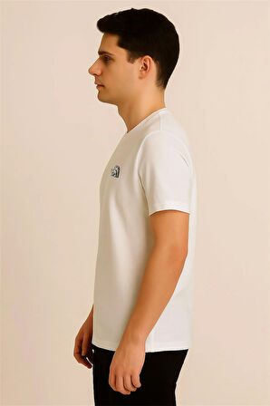 BEYAZ BİSİKLET YAKA t-shirt – SÜPREME THENORTHFACE