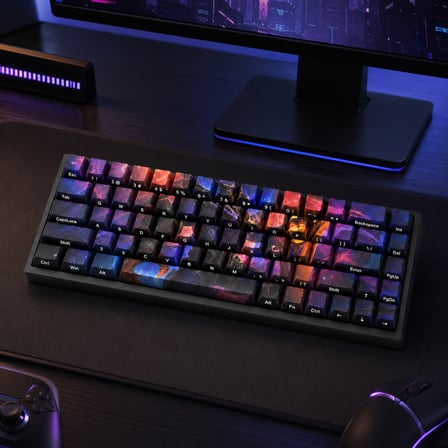 Özel LoL Odyssey Aatrox 68 Tuş PBT Cherry Profil Boya Süblimasyon Yan Baskılı Mekanik Klavye Keycaps Seti