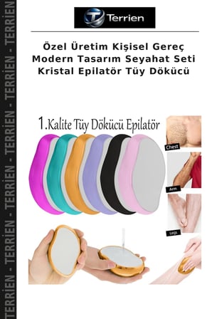 Özel Üretim Kişisel Gereç Modern Tasarım Seyahat Seti Kristal Epilatör Tüy Dökücü