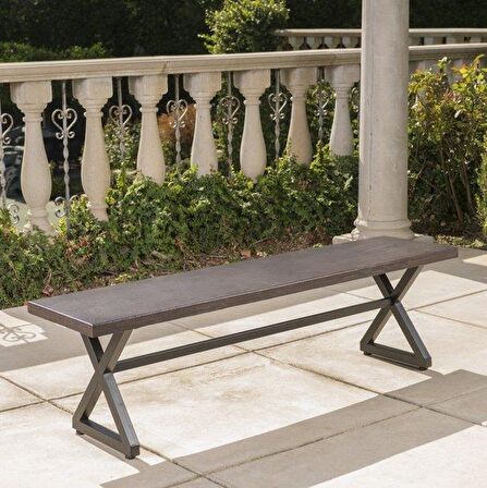 Metal Tasarım Bench Ahşaplı Dış Mekan Bankı