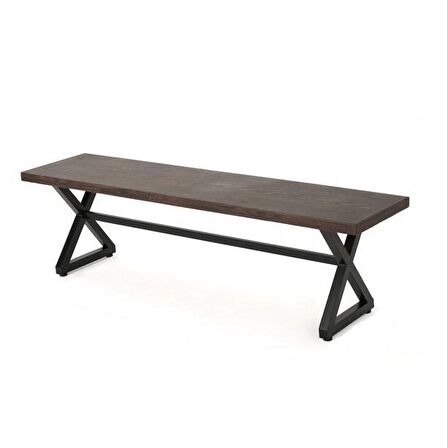 Metal Tasarım Bench Ahşaplı Dış Mekan Bankı