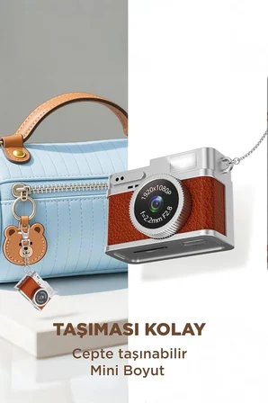 Abatech Mini Dijital Kamera Selfie Video Vlog Kamerası Mini Anahtarlık 1080P