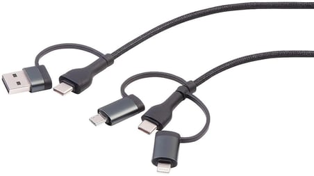 Abatech 6 In 1 Hızlı Şarj ve Veri Kablosu Usb-A/C Usb-C/Micro Usb, 3A/60W