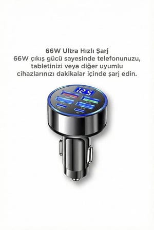 Abatech Hızlı Araç Şarj Cihazı USB Type-C Destekli 66W G19 Siyah