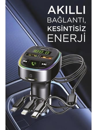 Abatech G15 – Fm Transmitter, Tf/usb Müzik ve 18W Hızlı Şarj Özellikli Araç Cihazı