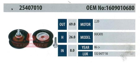 ABA 25407010 Gergi Rulmanı